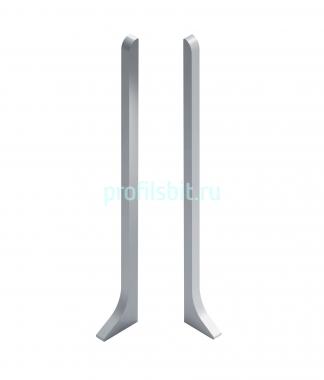 Комплект заглушек (левая правая) для напольного плинтуса 80 мм NEEXY AKBD80-LE-RE-MS серебро матовое