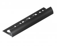 С-профиль для плитки 8 мм алюминиевый NEEXY PV16-19 BBL черный блестящий 2.7 м