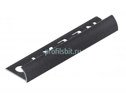 С-профиль для плитки 10 мм алюминиевый NEEXY PV17-42 SBL муар черный 2.7 м