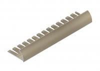 С-профиль для плитки 10 мм гибкий алюминиевый NEEXY PV20-08 MCP шампань матовая 2.7 м