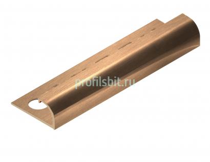 С-образный латунный профиль 10 мм ЛПО-10-брш латунный браш 2.7 м