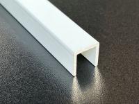 П-образный алюминиевый профиль 10х10 мм П-10х10-35 белый муар 2.7 м