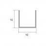 П-образный алюминиевый профиль 10х10 мм П-10х10-35 белый муар 2.7 м