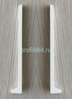 Фурнитура для напольного плинтуса ПЛ-80 заглушки (пара кмп) белый муар