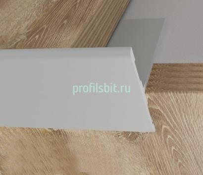 Т-образный торцевой закладной профиль из алюминия 23 мм ПО-158-02 серебро матовое 2.7 м