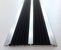 Одноуровневый порог из алюминия с 2 резиновыми вставками 68 мм ПО-200-00 Алюминий 2.7 м