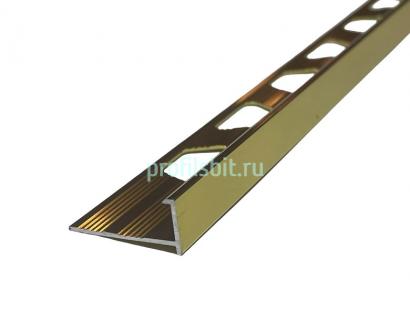 L-образный профиль алюминиевый 12 мм ПО-203-03 золото глянец 2.7 м