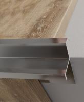 Алюминиевый профиль закладной фигурный угловой 10 мм ПО-204-01 серебро глянец 2.7 м