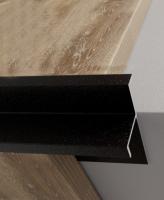 Алюминиевый профиль закладной фигурный угловой 10 мм ПО-204-34 черный муар 2.7 м