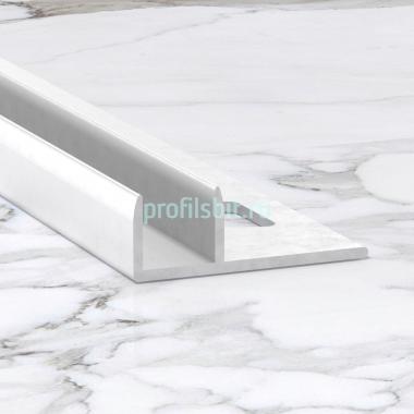 П-образный профиль из алюминия для стекла 10х10 мм ПО-211-01 серебро глянец 2.7 м