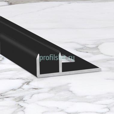 П-образный профиль из алюминия для стекла 10х10 мм ПО-211-28 черный матовый 2.7 м