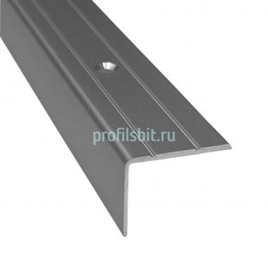 Алюминиевый порог угловой с насечками 24х10 мм ПО-24х20-00 Алюминий 2.7 м