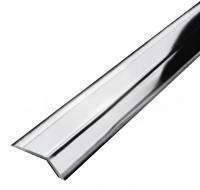 Разноуровневый алюминиевый порог с насечками 32х10 мм ПО-32х10-01 серебро глянец 2.7 м