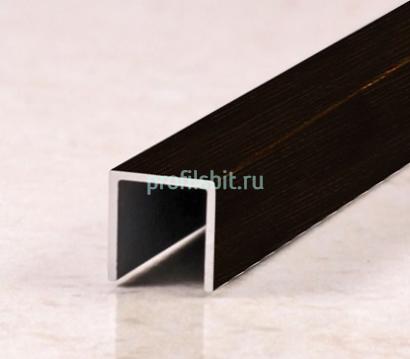 П-образный профиль алюминиевый 10х10 мм П-10х10  Чёрный матовый браш 2,7 м