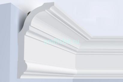 Потолочный плинтус 130х65 мм Hiwood A130 белый 2 м