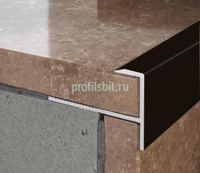 Алюминиевый F-образный профиль гибкий ПФ-8 Черный матовый 2,7 м