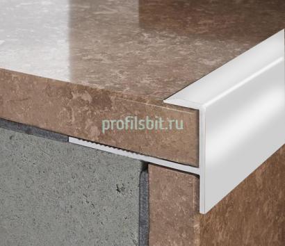 Алюминиевый F-образный профиль гибкий ПФ-8 серебро глянец 2,7 м