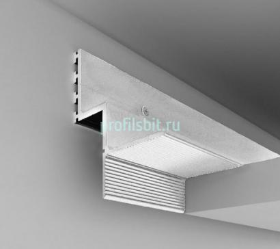 Алюминиевый плинтус потолочный теневой ПО-142 Без анодировки 2,7 м