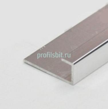 Алюминиевый П-профиль для стекла ПО-166 серебро глянец 2,7 м