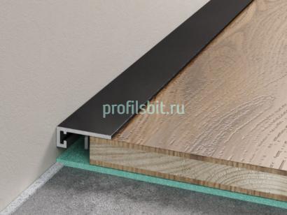 Алюминиевый микроплинтус ПО-189 черный матовый 2,7 м