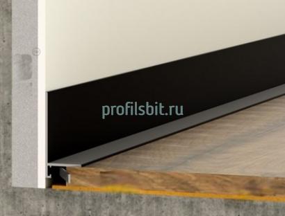 Алюминиевый микроплинтус ПО-190 черный матовый 2,7 м