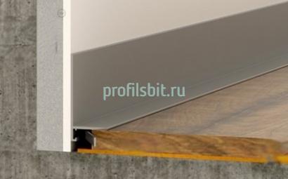 Алюминиевый микроплинтус ПО-190 серебро матовое 2,7 м