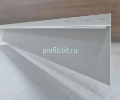 Алюминиевый плинтус напольный 80 мм теневой ПО-192 серебро матовое 2,7 м