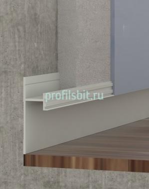 Алюминиевый плинтус напольный теневой с LED подсветкой и экраном ПО-195 без покрытия 2,7 м