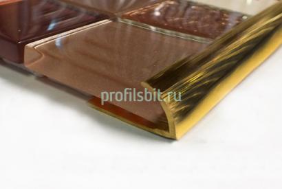 Профиль С-образный для плитки из латуни Yakamoz ЛР-9,5 латунь шлифованная 2,7 м