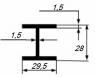 Двутавр 29,5х28х29,5х1,5 мм под 25 мм из алюминия 3 м