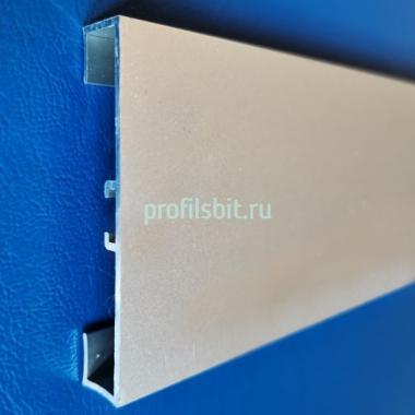 Алюминиевый плинтус напольный 60х10 мм Евротрим C-60 4037 матовое серебро 2,95 м