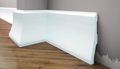 Напольный плинтус из полистирола 120х26 Cezar Elegance LPC-34 - 101 Белый 2,44 м