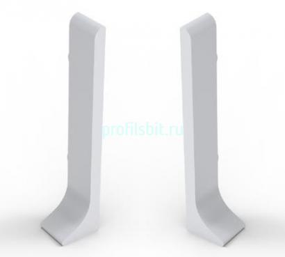 Комплект заглушек для напольного плинтуса Мега-Трейд ЛП-40з серебро (левая+правая)