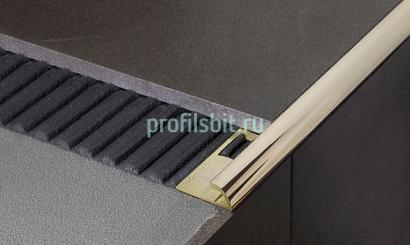 Профиль С-образный для плитки из латуни Progress PJOL 125 полированный 2,7 м