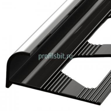 Алюминиевая раскладка для плитки наружний угол ПО-13 Черный матовый 2,7 м