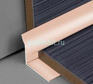 Уголок алюминий внутренний для плитки ПО-В10 Розовый глянец 2,7 м