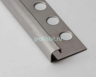 Профиль С-образный из нержавеющей стали 10 мм SR029-10H SGB Серебро глянец браш 2,7 м