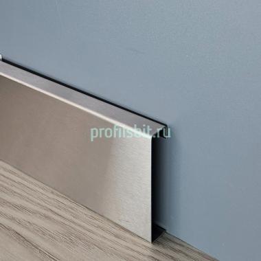 Плинтус с кабель-каналом из нержавеющей стали 40 мм H40 SGB Серебро глянец браш 2,5 м