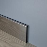 Плинтус с кабель-каналом из нержавеющей стали 40 мм H40 SG Серебро глянец 2,5 м