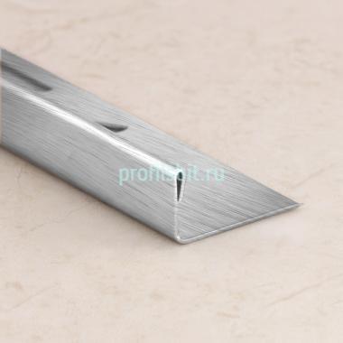 Профиль L-образный из нержавеющей стали 15 мм SL005-15H SGB Серебро глянец браш 2,7 м