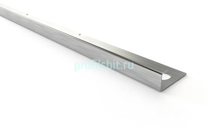 Окантовочный профиль из нержавеющей стали 12 мм SB203-12H SGB Серебро глянец браш 2,7 м