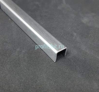 П-профиль из нержавеющей стали 15х10 мм SUP15-10H SGB серебро глянец браш 2,7м