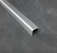 Профиль П-образный из нержавеющей стали 10х10 мм SU105 SGB Серебро глянец браш 2,7 м