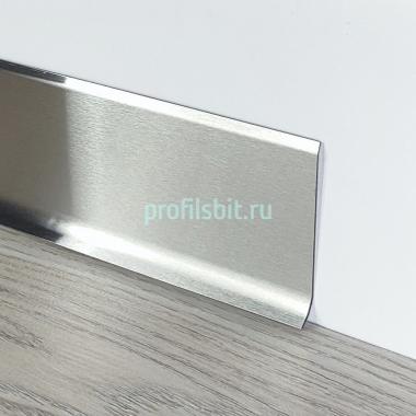 Напольный плинтус из нержавеющей стали 80 мм SY044-80H SGB Серебро глянец браш 2,5 м
