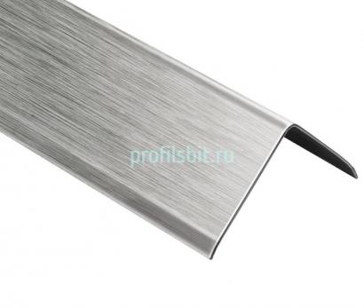 Уголок из нержавеющей стали 15х15 мм SAO12-15W SGB Серебро глянец браш 2,7 м