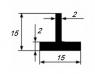 Тавр алюминиевый 15х15х2 мм 3 м