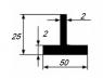 Тавр алюминиевый 50х25х2 мм 3 м
