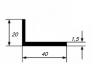 Алюминиевый уголок 20х40х1,5 мм разносторонний 3 м