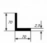 Алюминиевый уголок 70х70х2,5 мм равносторонний 3 м