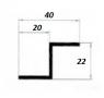 Алюминиевый профиль Z-образный 40х20х22х1,5 мм 3 м